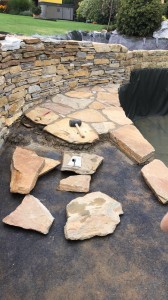 Biobazén, pokládka pískovce